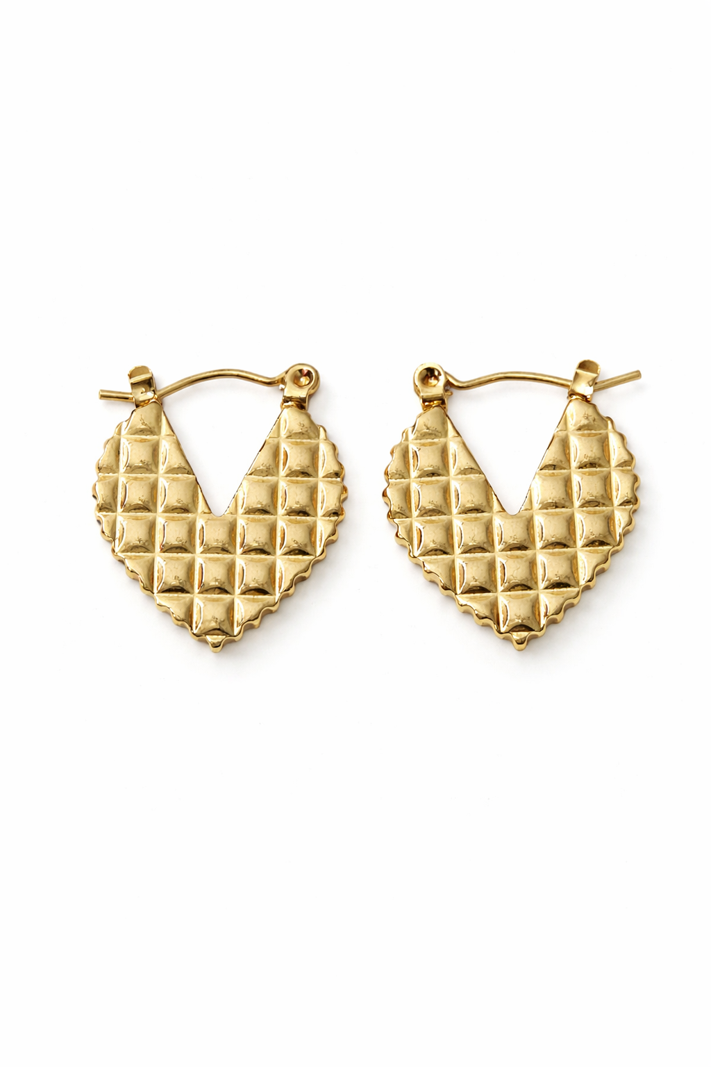 Textured Golden Statement Hoops