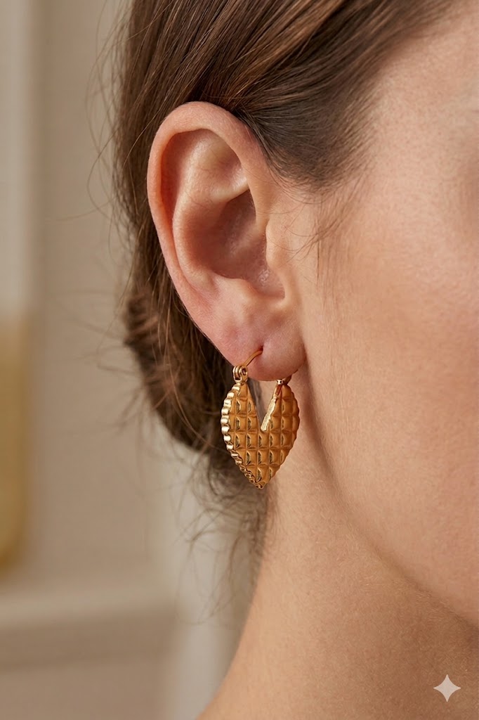 Textured Golden Statement Hoops
