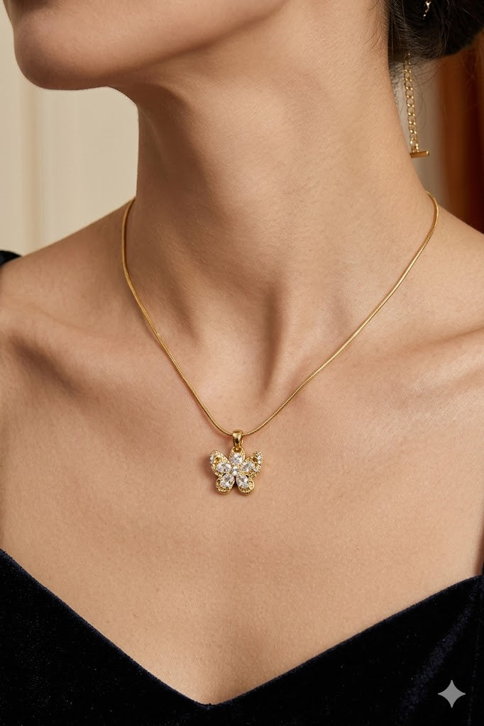 Butterfly Sparkle Pendant Necklace
