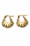 Sculpted Golden bag-style Hoop Earrings