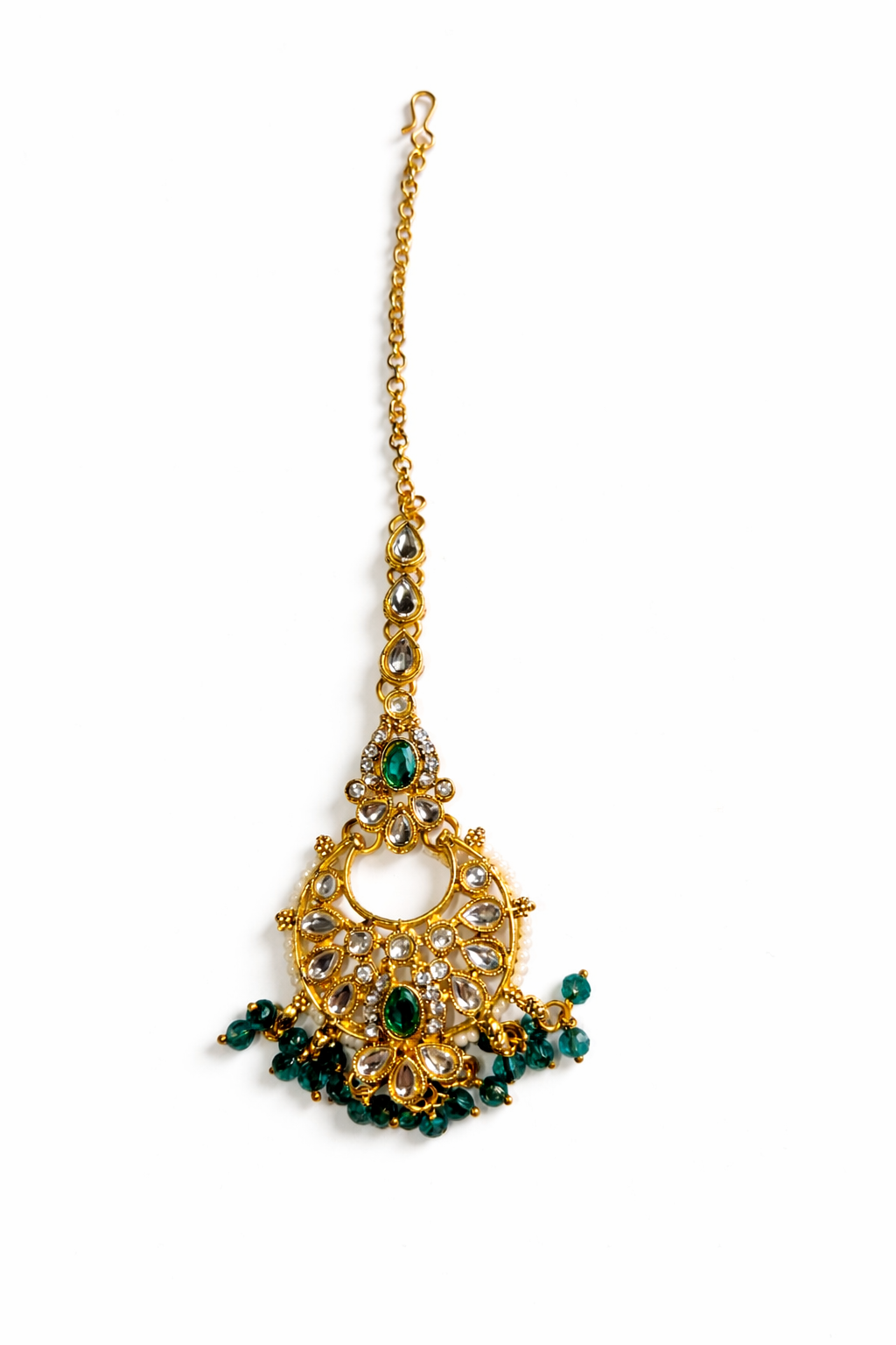 Royal Emerald Kundan Polki Jewellery Set