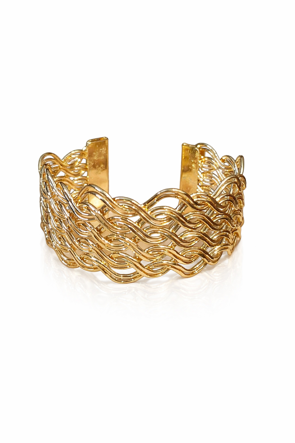 Wave Golden Cuff Bracelet