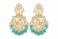 Peacock Kundan Earrings with Turquoise Beads
