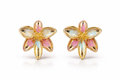 Iridescent Floral Meenakari Golden Earrings