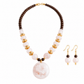 Blush Eclipse Pendant Necklace & Earring Set