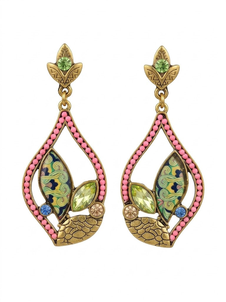 Vintage Leaf Motif Bohemian Style Earrings