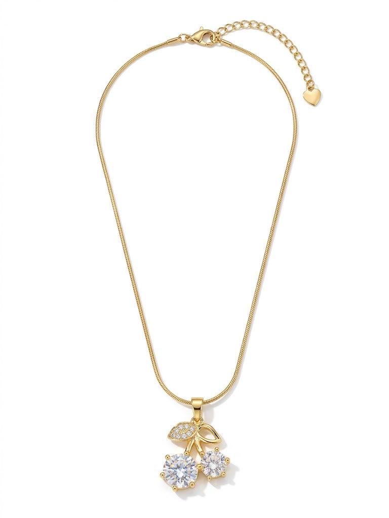 Cherry Blossom Golden Pendant Necklace