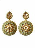 Mint Green Enamel Kundan Earrings